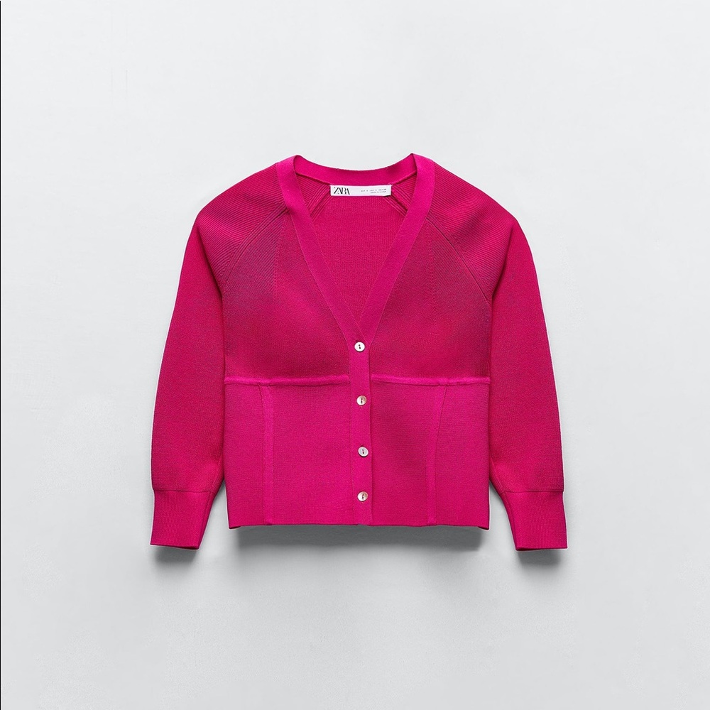 Zara pink knit cardigan